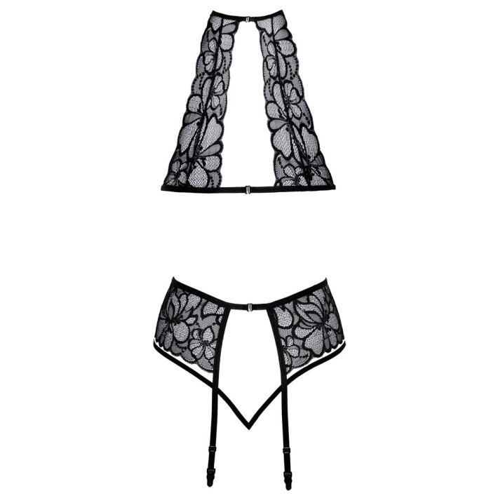 Set 3 Piese Lenjerie Kissable Cu Broderie Negru 4