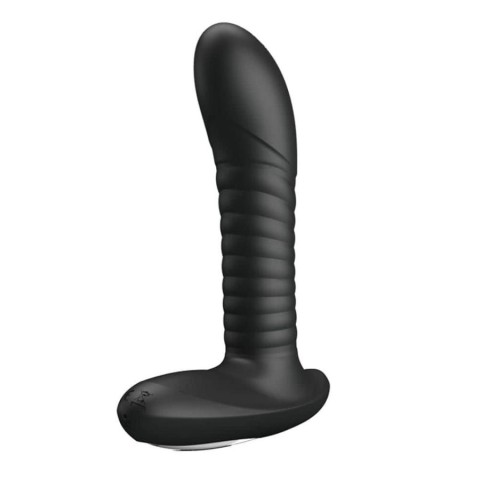 Vibratoare Anale, Vibrator Anal Cu Bile Rotative Si Telecomanda, Negru, pasiune.ro