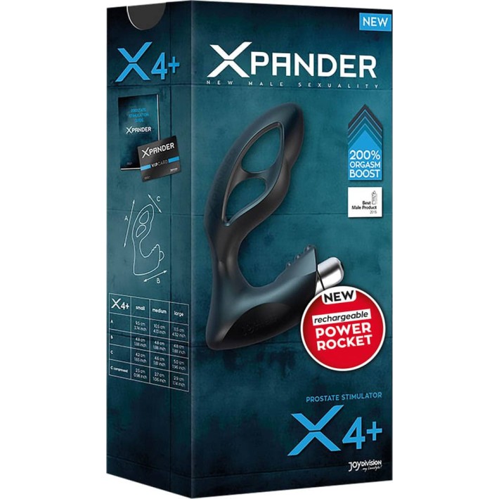 Vibrator Anal Xpander X4, Marimea L, Negru
