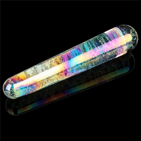 Dildouri Sticlametal, Dildo Fosforescent Din Sticla Borosilicata Glow-in-the-dark Twilight Gleam Slim Fantasy, Multicolor, 16 Cm, pasiune.ro