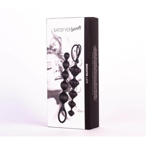 set, Set De 2 Dildouri Anale Cu Bile, Negru, pasiune.ro