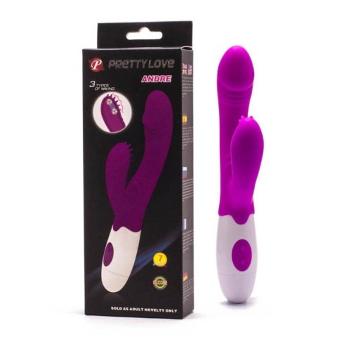 Vibratoare, Vibrator Rabbit Andre, Violet, 20.5 Cm, pasiune.ro