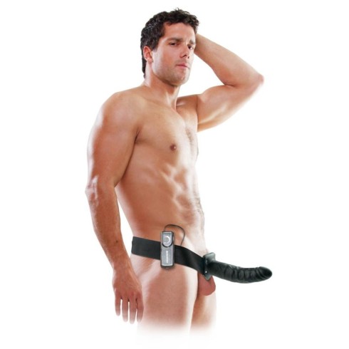 strap, Strap-on/extensie Penis Cu Vibratii, Negru, 20.5 Cm, pasiune.ro