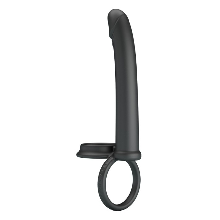 Inel Penis Cu Dildo Anal Moses, Negru, 13 Cm 6