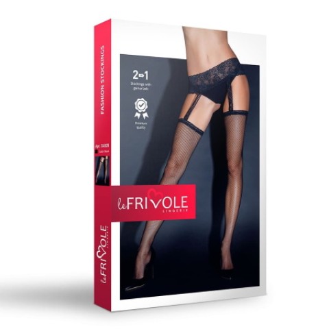 LeFrivole, Ciorapi Cu Portjartiera Lefrivole Black, pasiune.ro