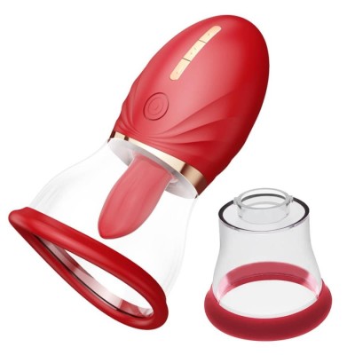 Vibrator Special Adoramor Magic Tongue Pleasure, Rosu (2 Cupe)