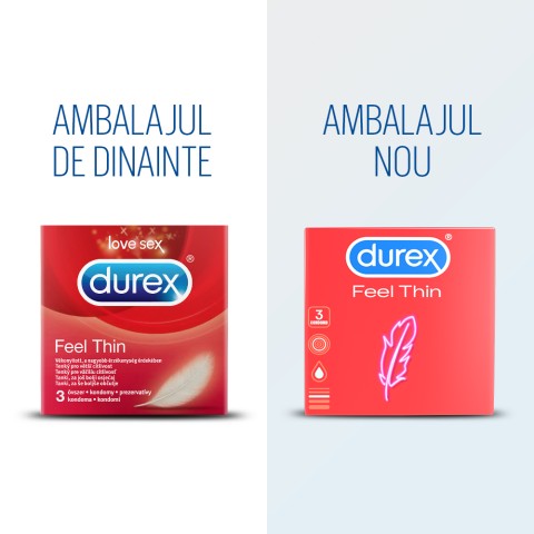Prezervative, Prezervative Durex Feel Thin 3 Bucati, pasiune.ro