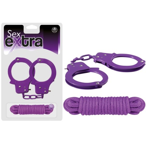 Seturi bondage, Set Catuse Si Franghie Pentru Imobilizare Erotica Sex Extra, Mov, pasiune.ro