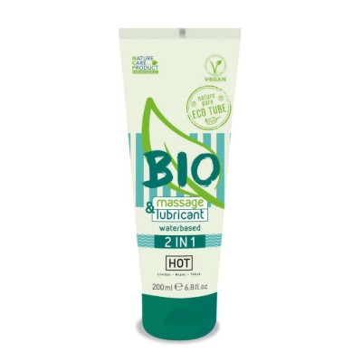 Lubrifiant + Gel De Masaj Pe Baza De Apa Bio 2 In 1, 200 Ml