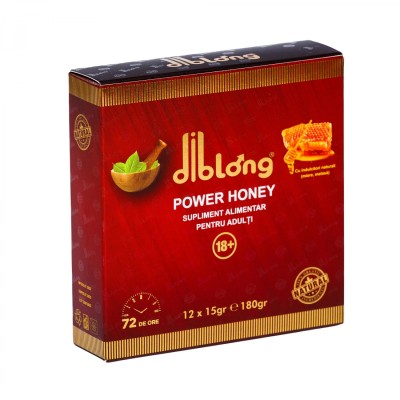 Miere Afrodisiac Diblong Power Honey, Unisex, 12 Plicuri X 15 G