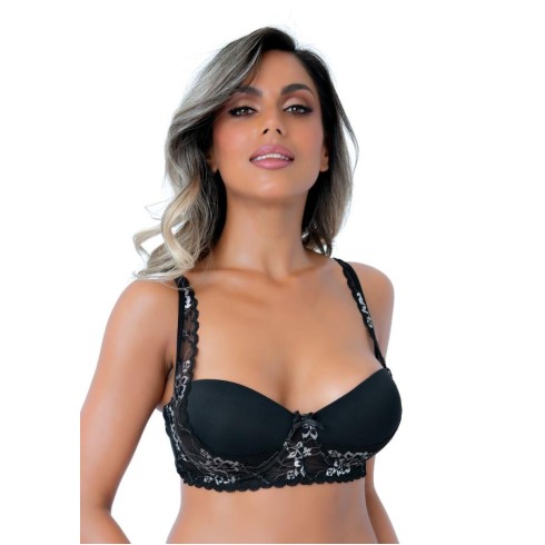 ring, Sutien Cu Push-up Si Dantela Negru Balconette Daring Intimates, pasiune.ro