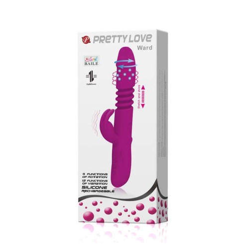 vibrator, Vibrator Special Cu Rotatii Si Up-down Ward, Violet, 26 Cm, pasiune.ro