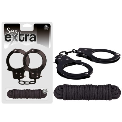 Set Catuse Si Franghie Pentru Imobilizare Erotica Sex Extra, Negru