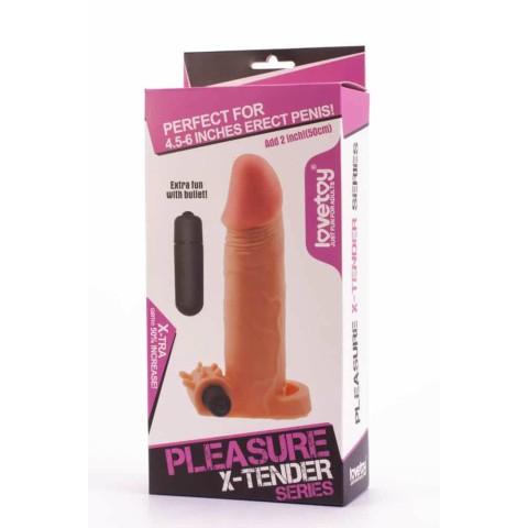 Mansoane penis, Extensie/manson Penis Cu Vibratii Pleasure X-tender, Natural, +5 Cm, pasiune.ro