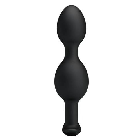 Pretty Love, Dop Anal Heavy Balls Silicone Butt Plug 3, Negru, 10.5 Cm, pasiune.ro