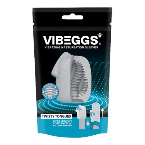vibrating, Vibeggs - Twisty Tongues - Vibrating Masturbation Sleeve - White, pasiune.ro