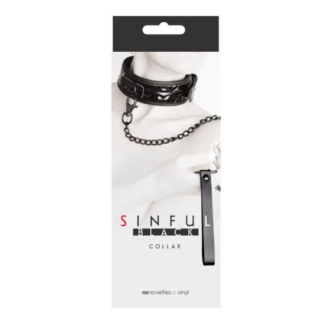 Accesorii sexuale, Zgarda Si Lesa Sinful Collar, Negru, pasiune.ro