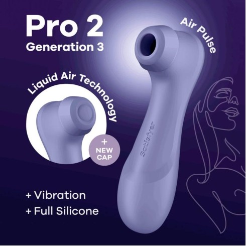 liquid, Vibrator Clitoridian Pro 2 Generation 3 Liquid Air, Lila, pasiune.ro