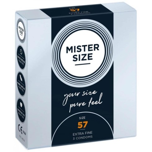 latex, Mister Size 57 Mm Condoms 3 Pieces, pasiune.ro