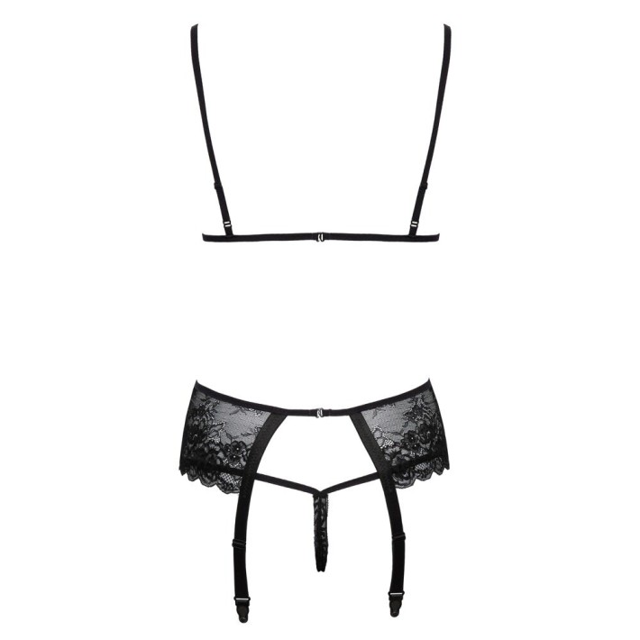 Set 3 Piese Lenjerie Kissable Cu Broderie Negru Si Detalii Aurii 6