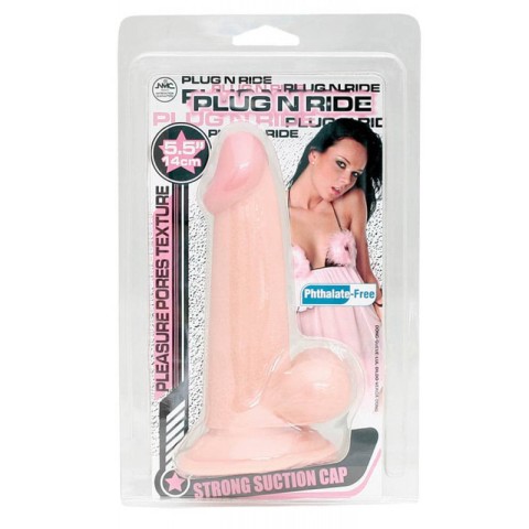 anal, Dildo Clasic Cu Ventuza Plug-n-ride, Natural, 14 Cm, pasiune.ro