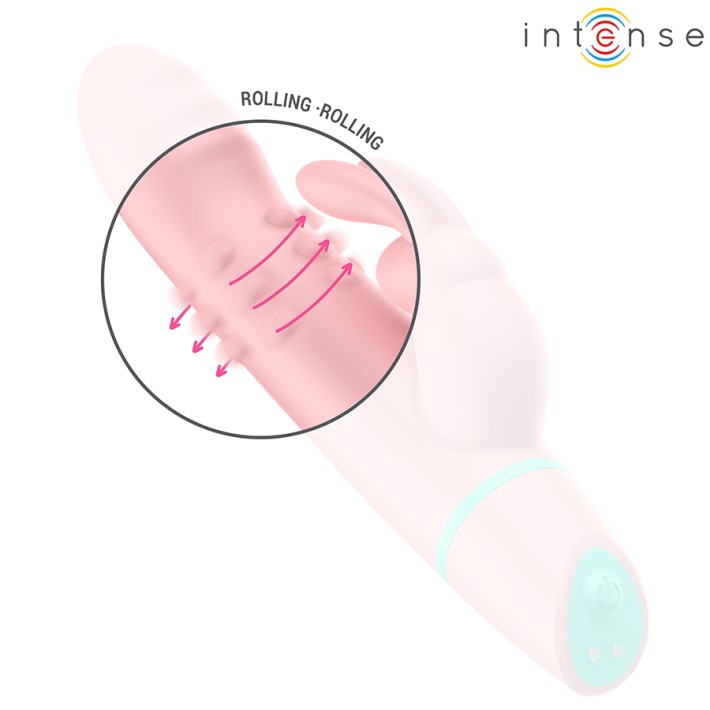 Vibrator Rabbit Alvin Cu Rotatii Si Oscitatii Baby Pink 9