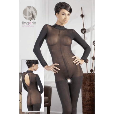 Bodystocking Catsuit, Catsuit Decupat Mandy, Negru, S/m, pasiune.ro