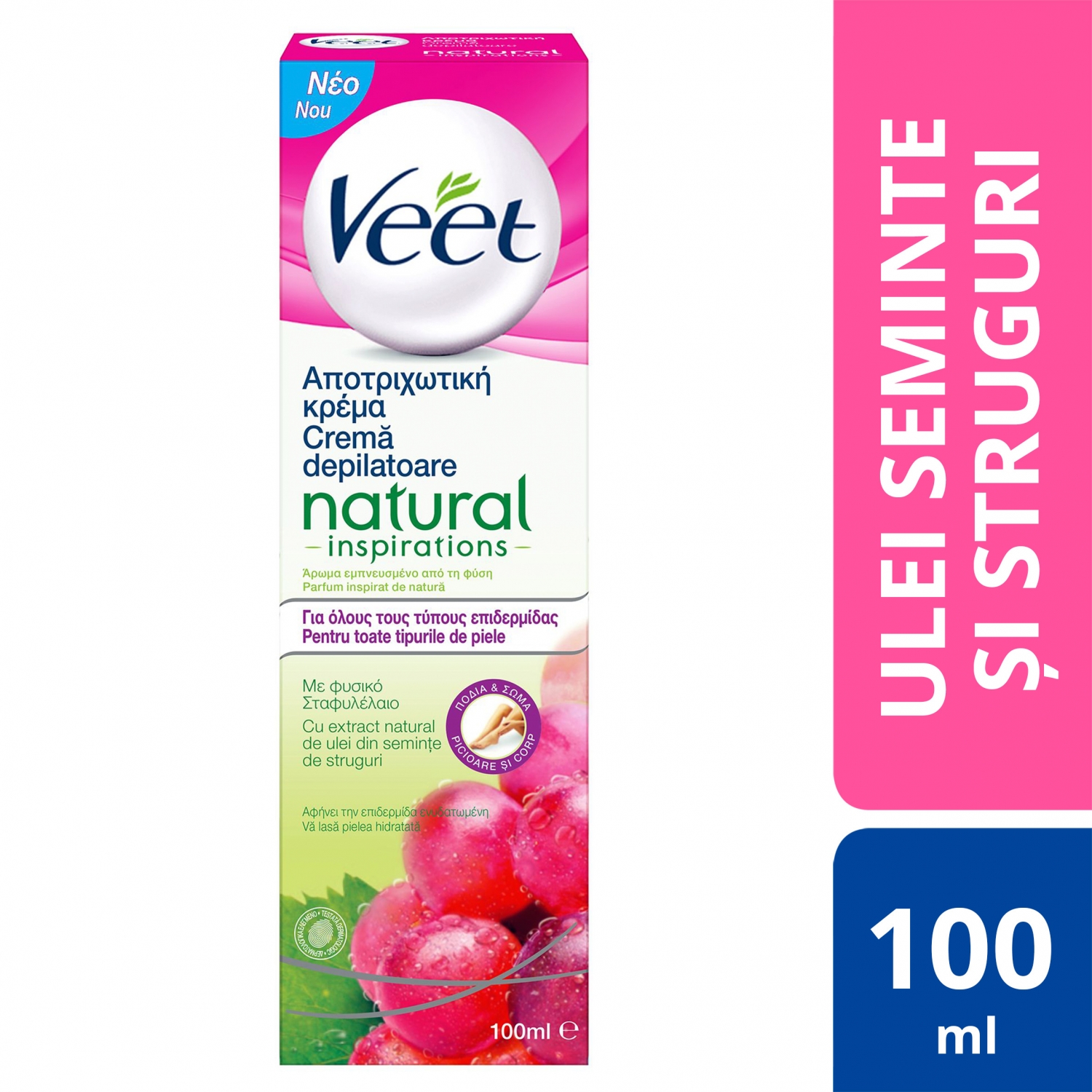 Crema Depilatoare Veet Cu Ulei Din Seminte De Struguri 100 Ml
