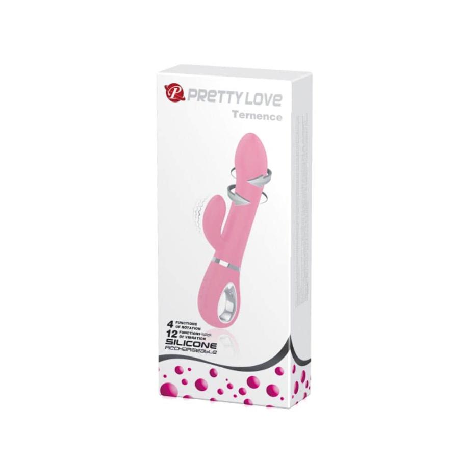 Vibrator Rabbit Cu Rotatii Ternence Roz Pudrat