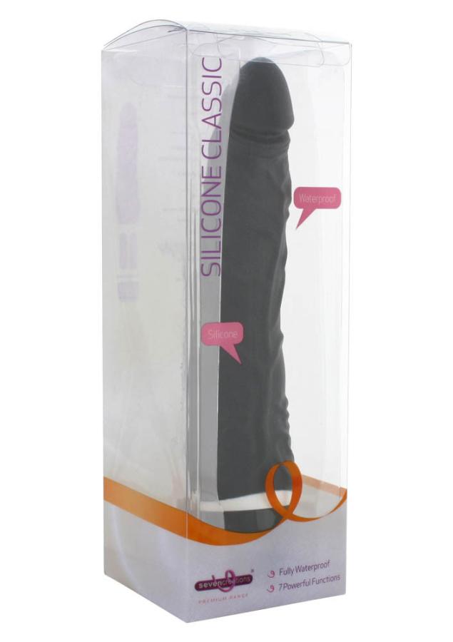 Vibrator Realistic Silicone Classic Negru 17 Cm