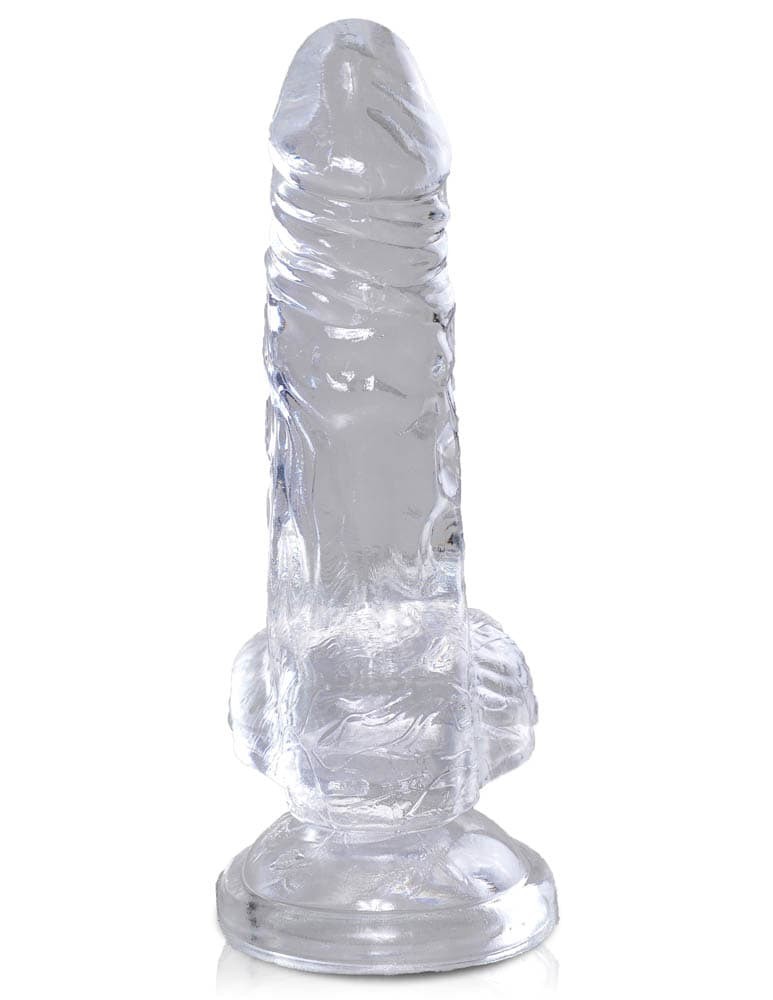 Dildo Clasic Cu Testicule King Cock Transparent 10 Cm