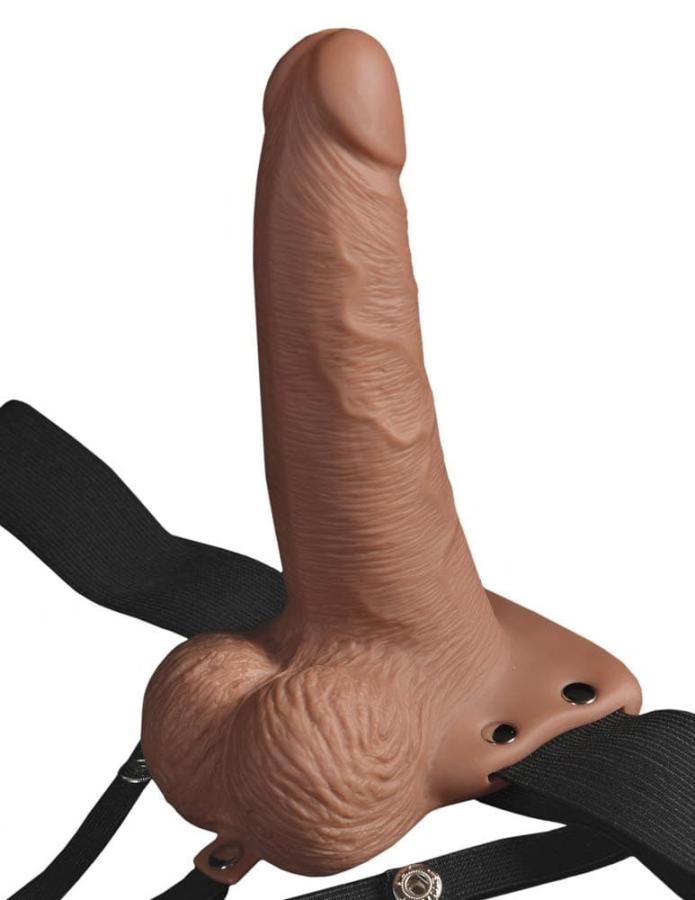 Strap-on/extensie Penis Cu Vibratii Brun 15 Cm