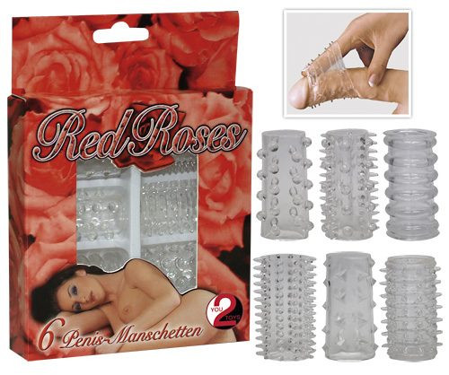 Set 6 Mansoane Penis Red Roses