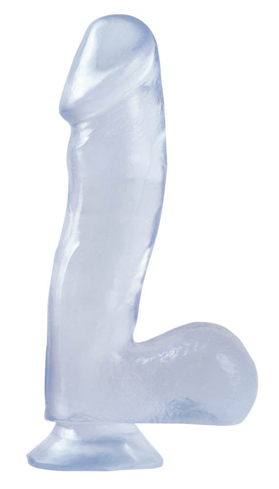 Dildo Clasic Cu Ventuza Transparent 16.5 Cm