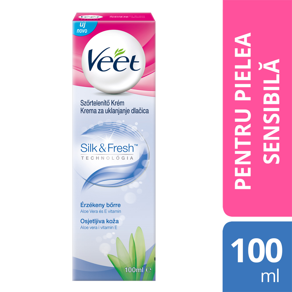 Crema Depilatoare Veet Aloe Vera Si Vitamina E Pentru Piele Sensibila 100 Ml