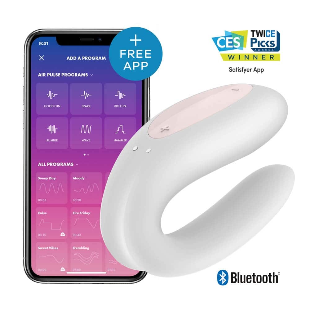 Stimulator Dublu Double Joy (alb) in SexShop KUR Romania
