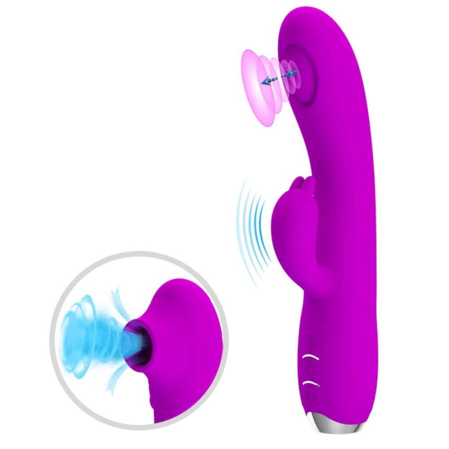 Vibrator Special Cu Suctiune Regina Mov