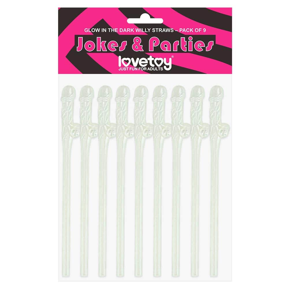 Accesorii Petreceri Pentru Adulti (paie Fosforescente In Forma De Penis Pentru Bauturi) 9 Buc.