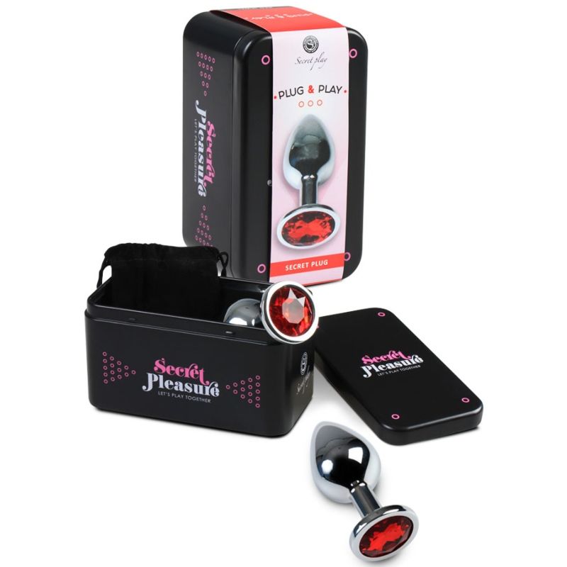 Plug Anal Metal Rosu M in SexShop KUR Romania