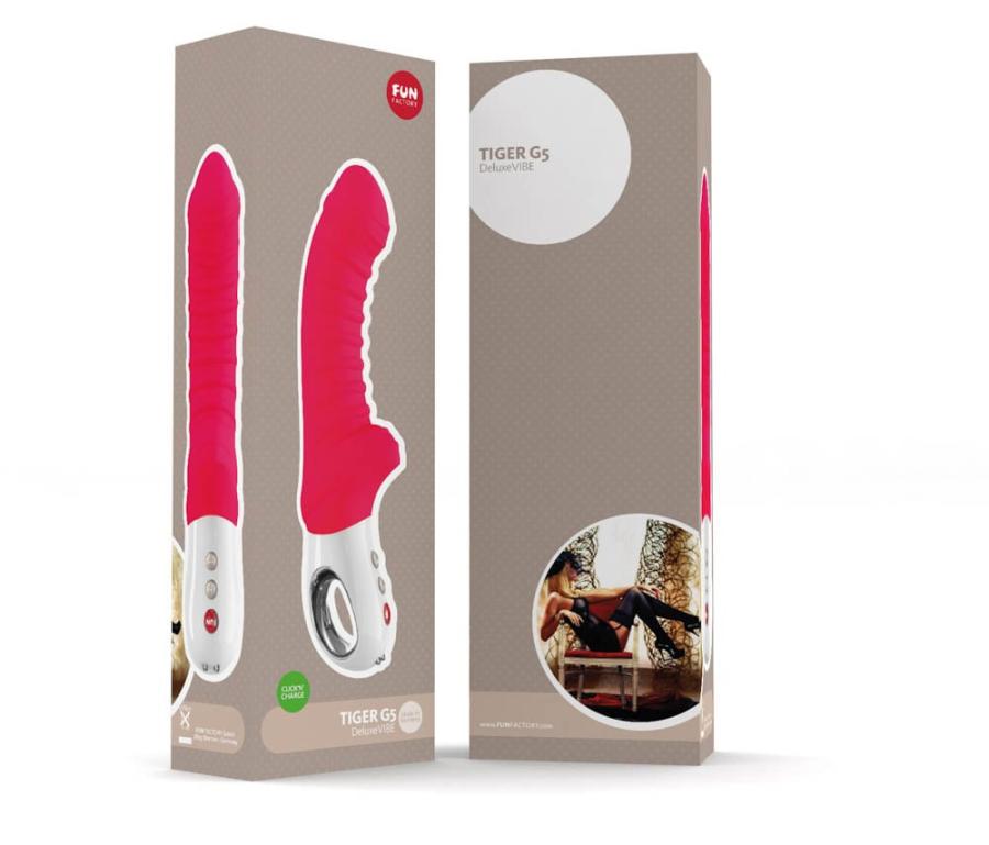 Vibrator Tiger G5 Deluxe Vibe Rosu 12 Cm