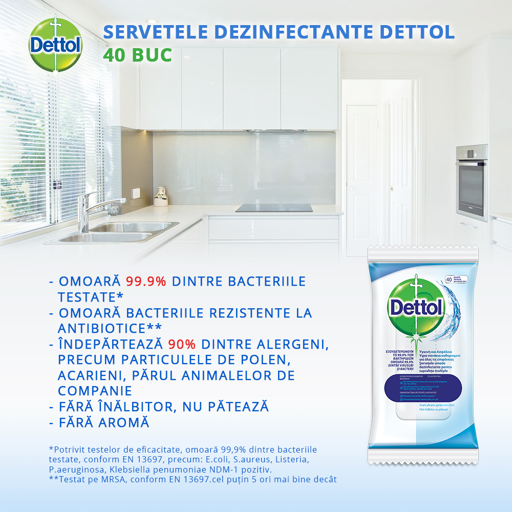 Servetele Dezinfectante Dettol 40 Buc in SexShop KUR Romania