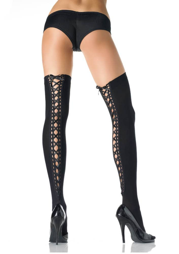 Ciorapi Sexy Cu Panglici Decorative Opaq in SexShop KUR Romania