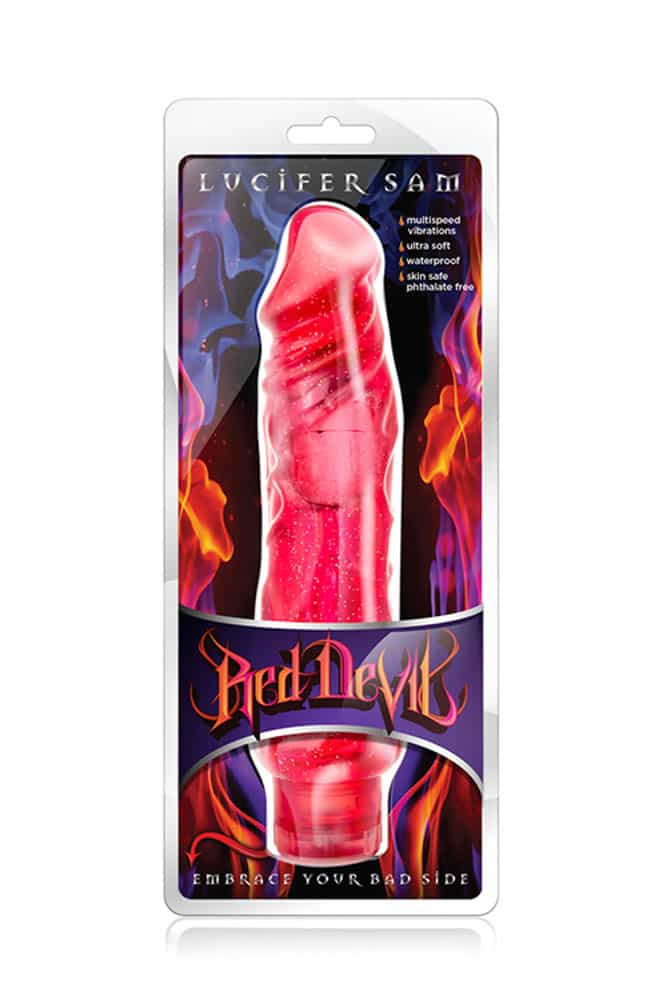 Vibrator Realistic Red Devil Lucifer Sam Rosu 22.8 Cm