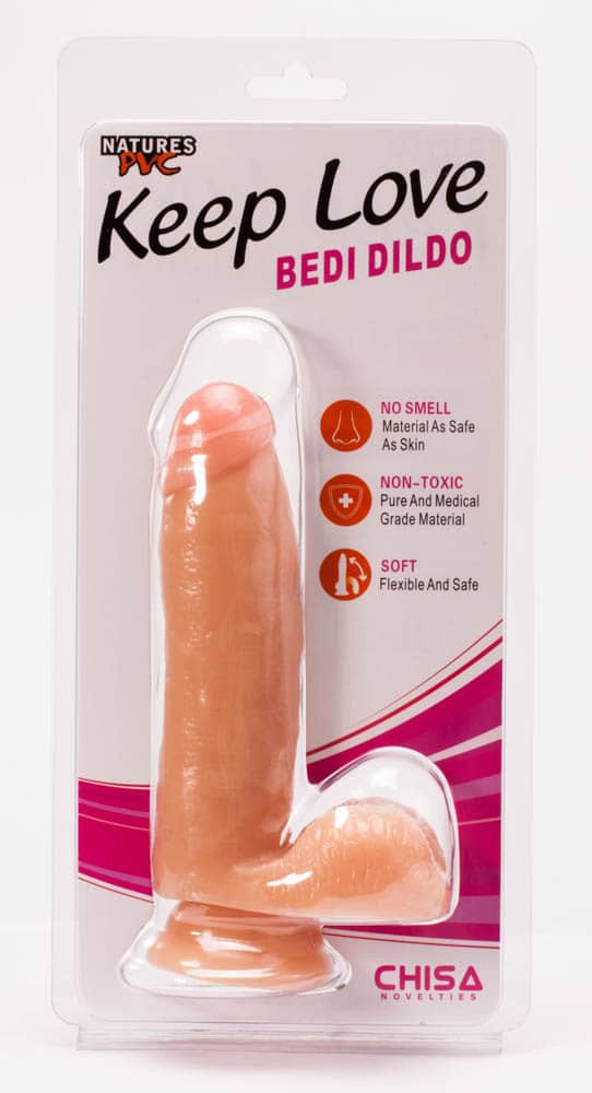 Dildo Clasic Cu Testicule Si Ventuza Bedi 16 Cm