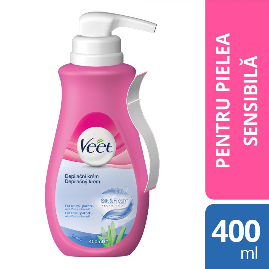 Crema Depilatoare Veet Aloe Vera Si Vitamina E Pentru Piele Sensibila 400 Ml