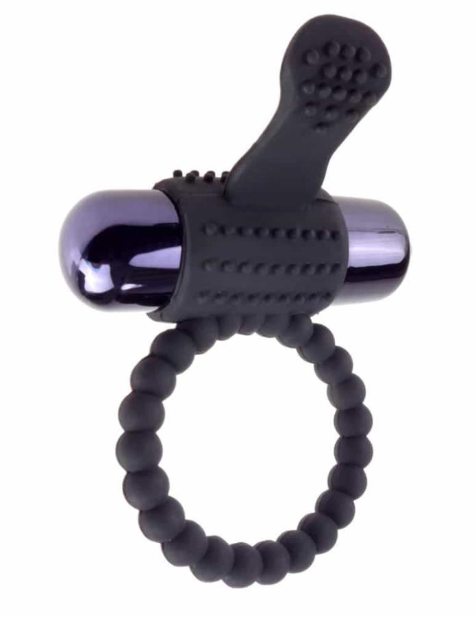 Inel Penis Vibrating Silicone Super Ring Negru