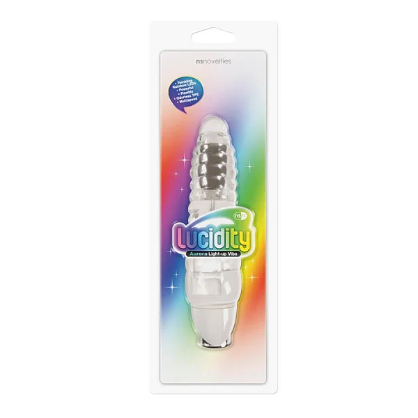 Vibrator Lucidity: Aurora Light-up Vibe, Transparent, 19 Cm