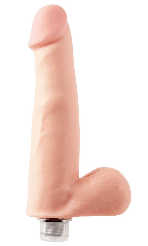 Vibrator Realistic Cu Testicule, Natural, 19 Cm