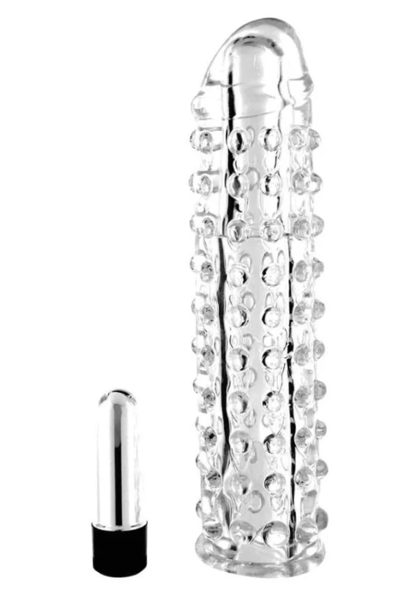 Manson Penis Cu Vibratii, Transparent, 17 Cm