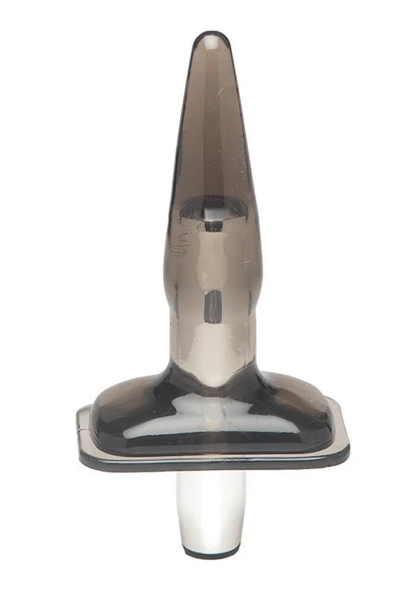 Dop Anal Cu Vibratii Purrfect Plug, Cenusiu, 9.5 Cm